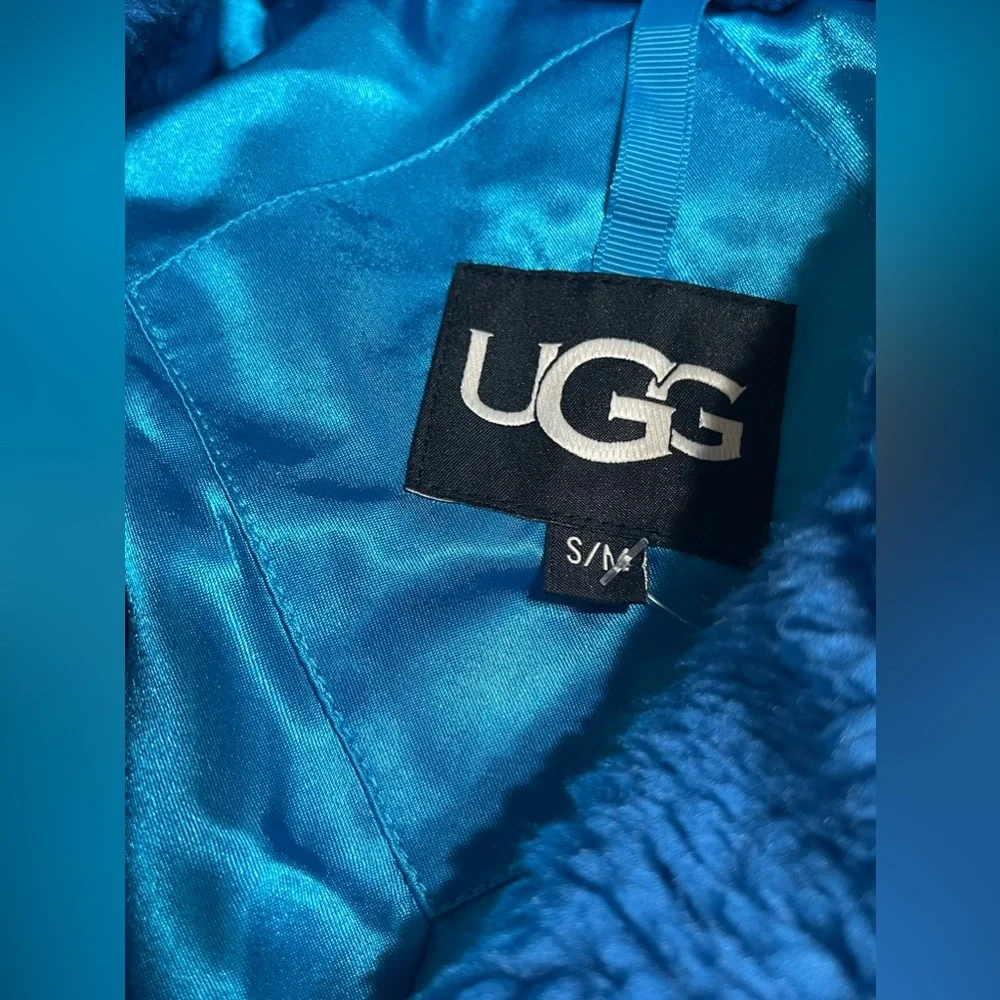 NWT UGG Alesandra Faux Fur Sherpa Teddy Long‎ Wrap Coat in Night Sky